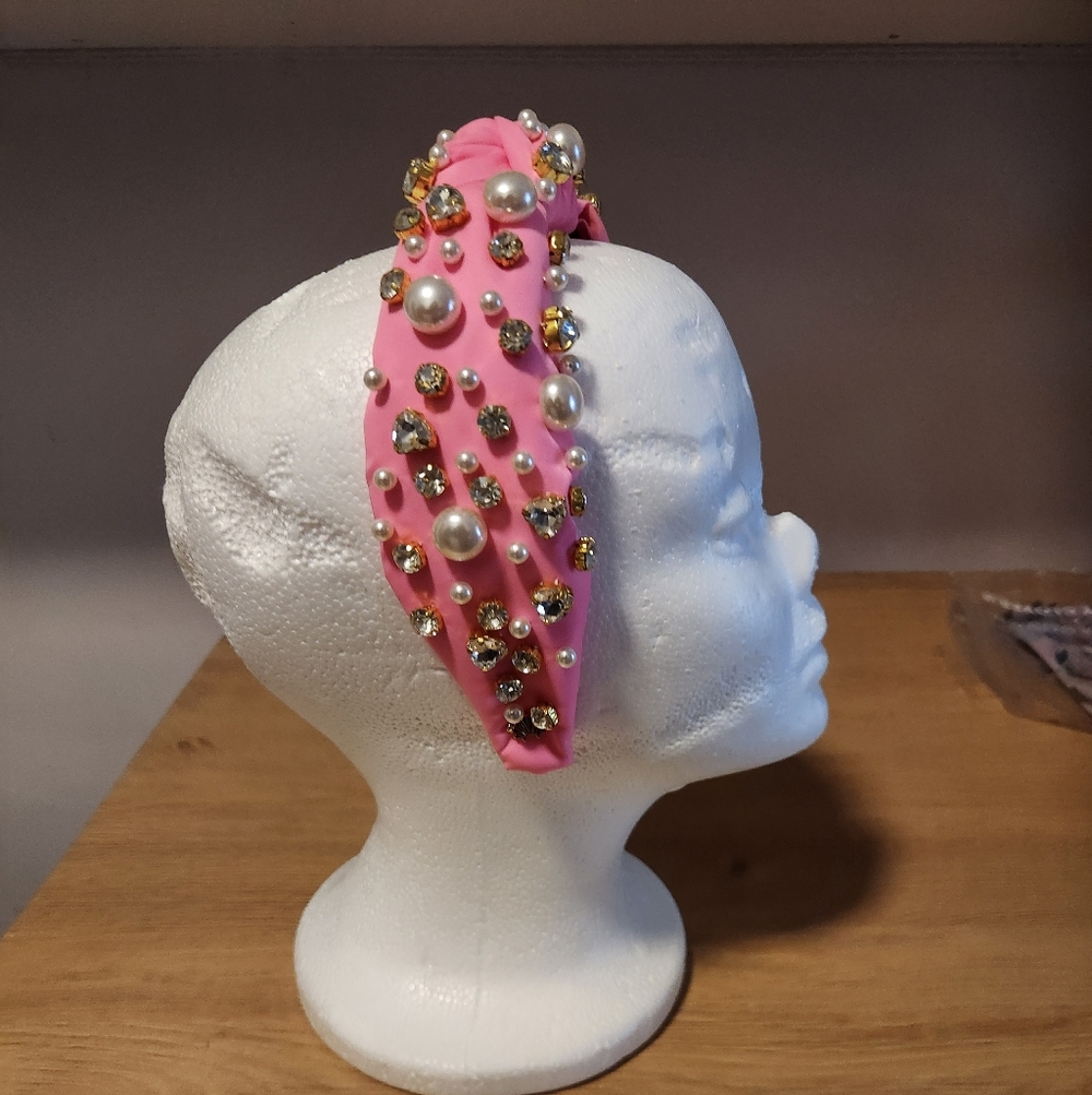 Lele SADOUGHI × Stoney Clover Bubvlegum Pink Embellished Headband - Picture 4 of 6